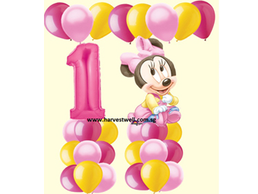 1st Birthday Baby Minnie Balloon Value Package